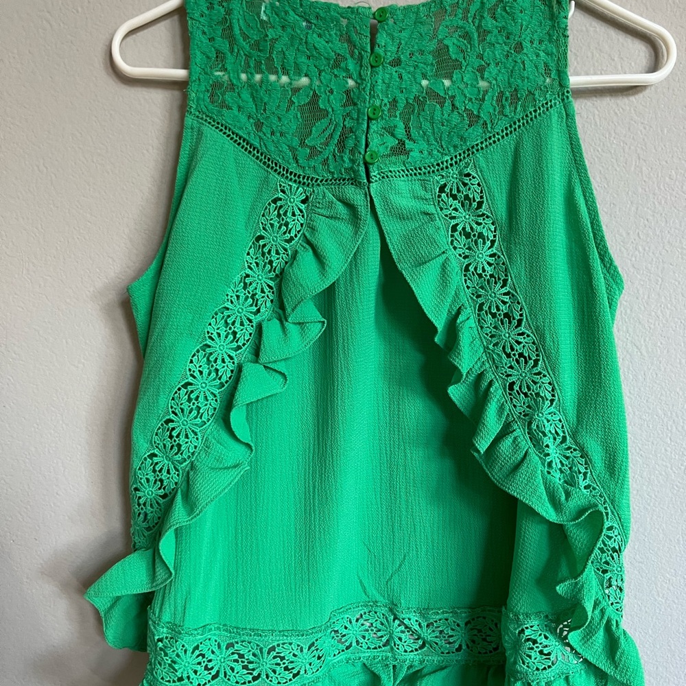 Green Open Back Top